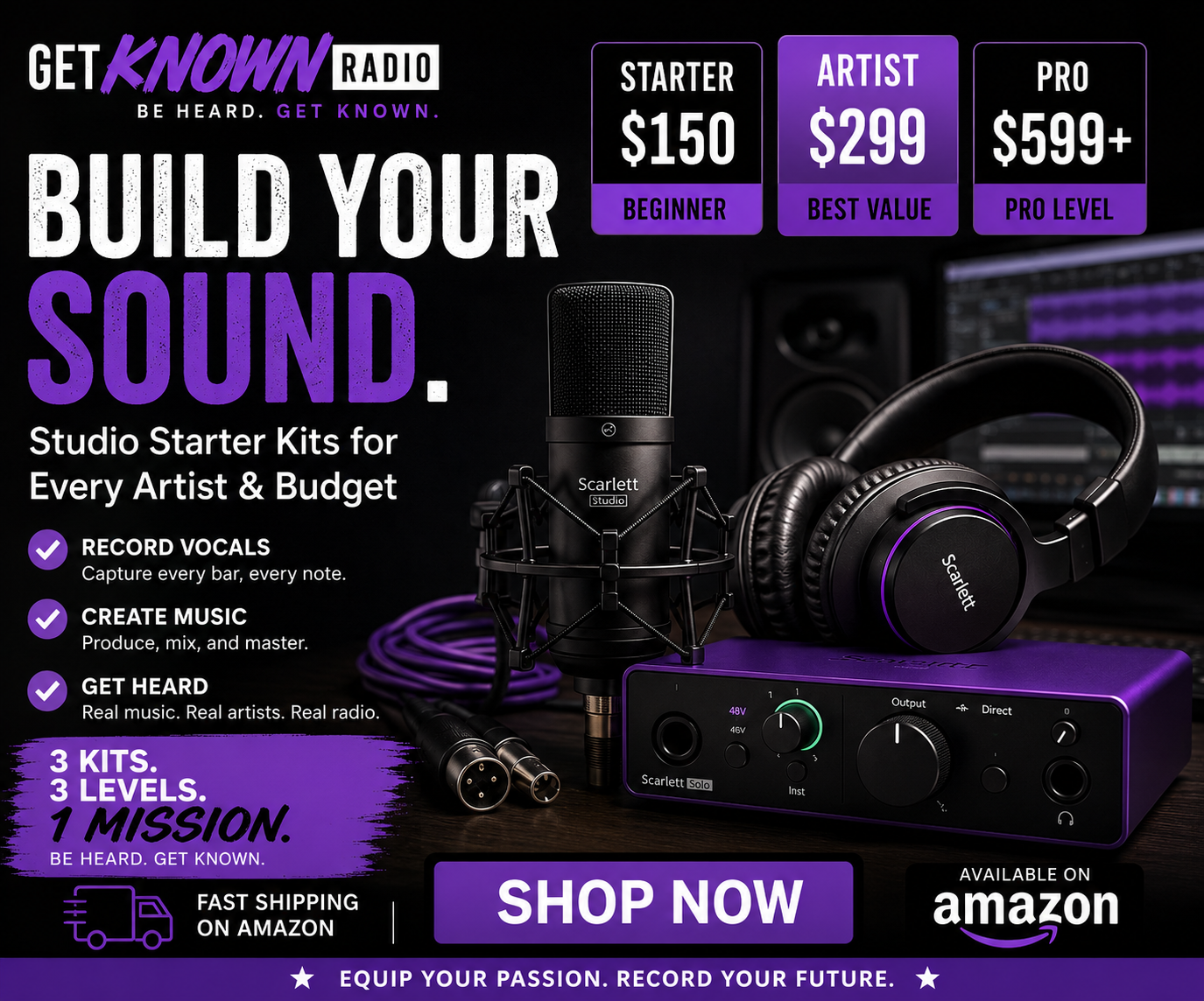 Build Your Sound - Studio Starter Kits for Every Artist and Budget. Shop now on Amazon.