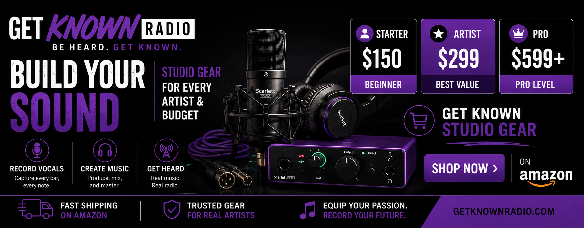 Build Your Sound - Studio Starter Kits on Amazon.